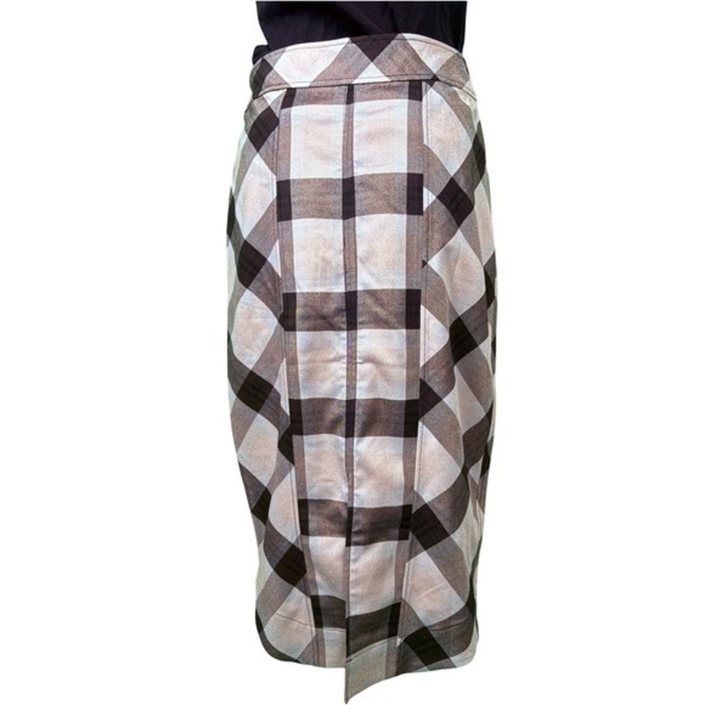 Free People Plaid Pencil Skirt Asymmetric Hem Career Casual Size 12 - Picture 5 of 10